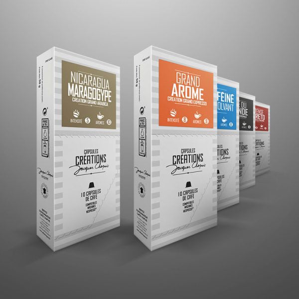 Création de la gamme packaging des capsules Cafés Chapuis.