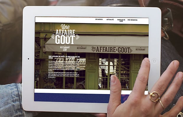 Création du site internet « Une Affaire de Goût », nouveau restaurant à Lyon.