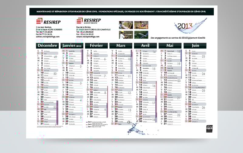 Création de la campagne des vœux 2013 pour Resirep (Groupe Eiffage)