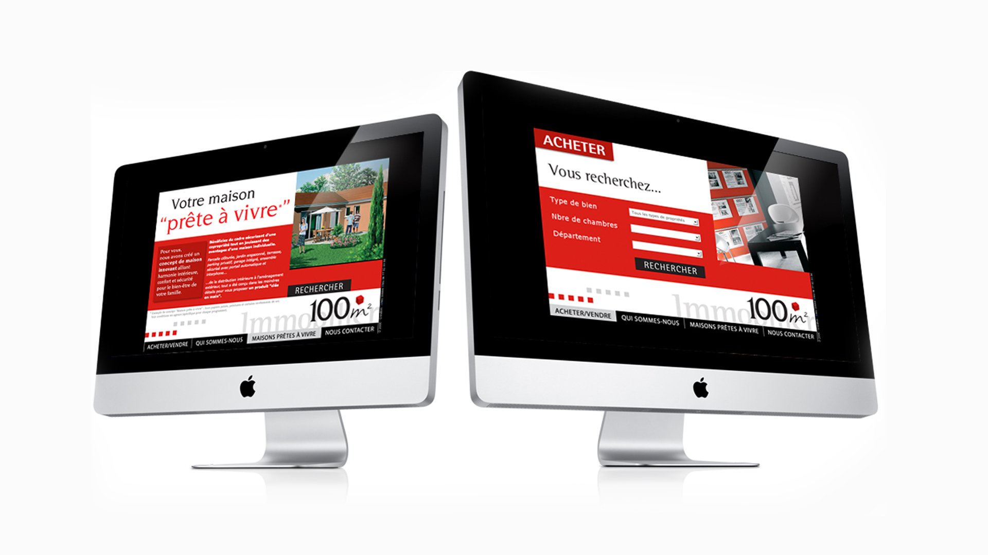 Création du site internet de l’agence immobilière 100m2 à Saint-Etienne