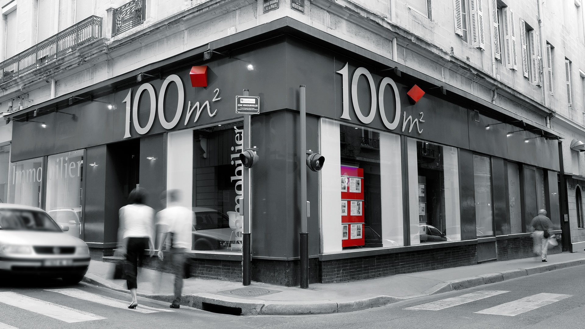 Création du logo de l’agence immobilière 100m2 à Saint-Etienne
