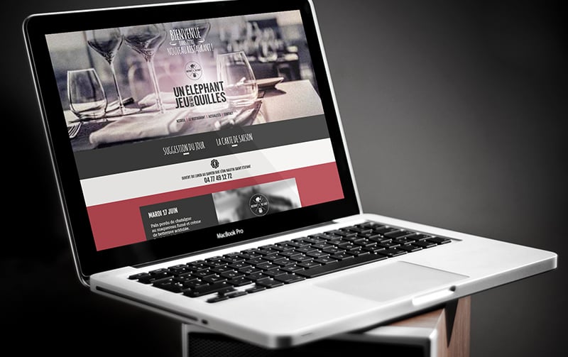 Création du site internet du restaurant Un éléphant dans Un Jeu de Quilles.