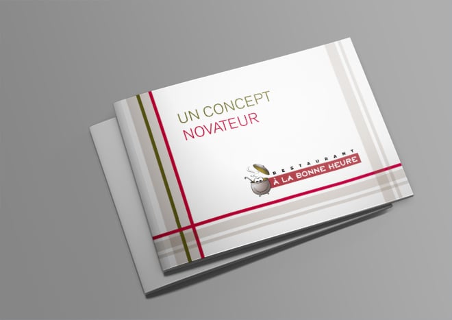 Création de la plaquette A La Bonne Heure pour Casino Restauration
