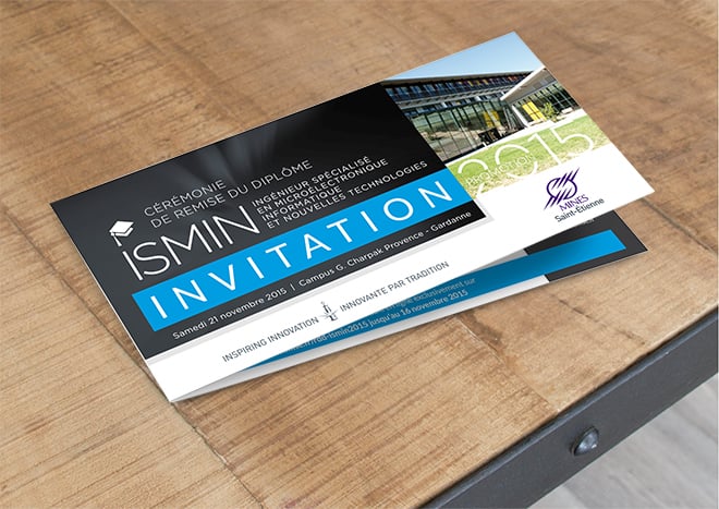 Réalisation d’un carton d’invitation pour l’école des Mines de Saint-Étienne
