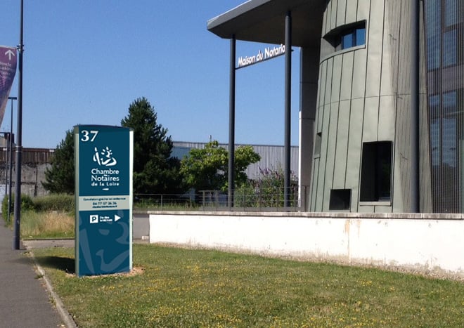 Réalisation d’un totem pour la Chambre des Notaires de la Loire
