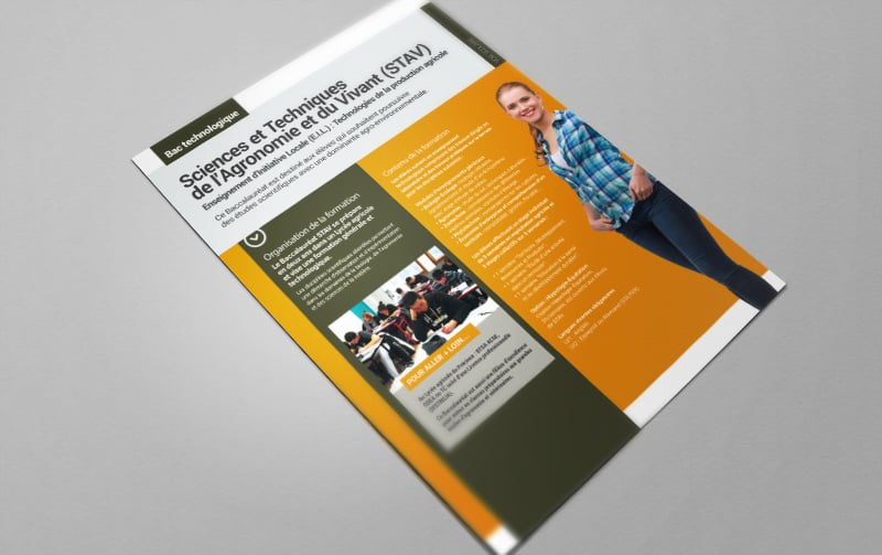Création de nouveaux supports de communication pour le lycée agricole de Précieux.