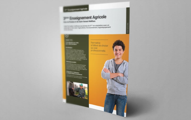 Création de nouveaux supports de communication pour le lycée agricole de Précieux.
