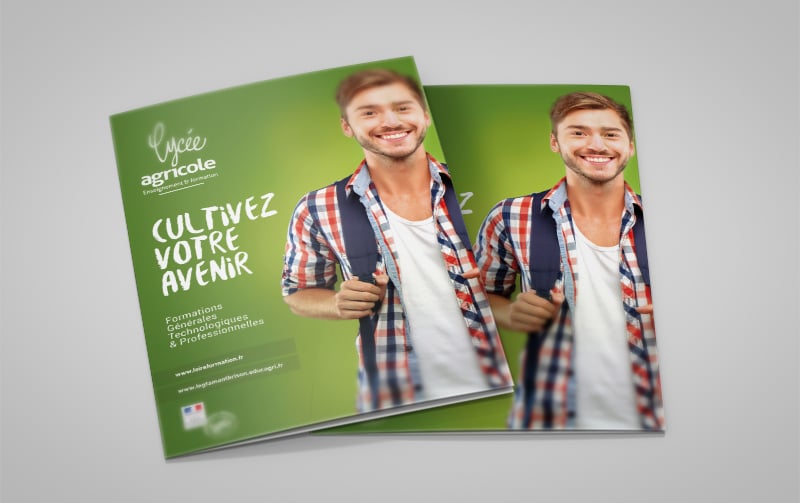Création de nouveaux supports de communication pour le lycée agricole de Précieux.