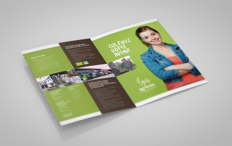 Création de nouveaux supports de communication pour le lycée agricole de Précieux.