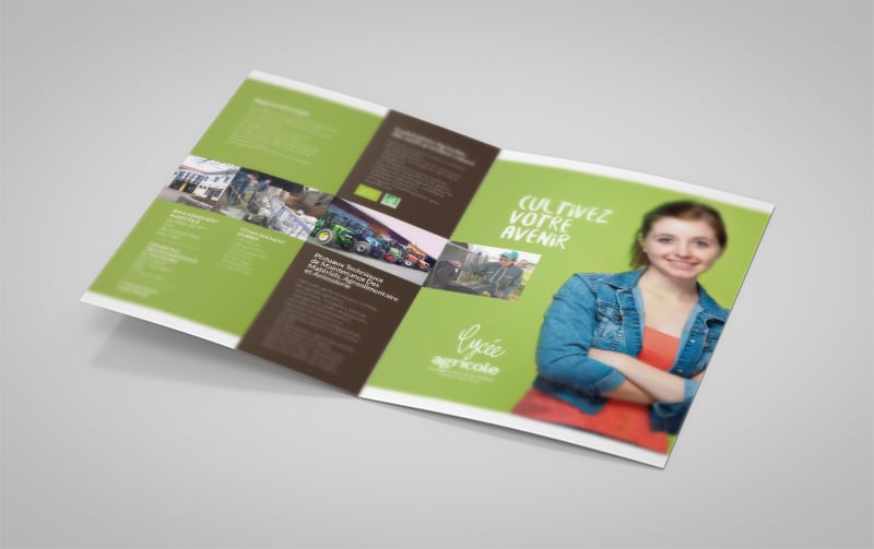 Création de nouveaux supports de communication pour le lycée agricole de Précieux.