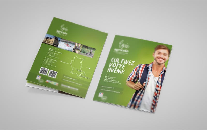 Création de nouveaux supports de communication pour le lycée agricole de Précieux.
