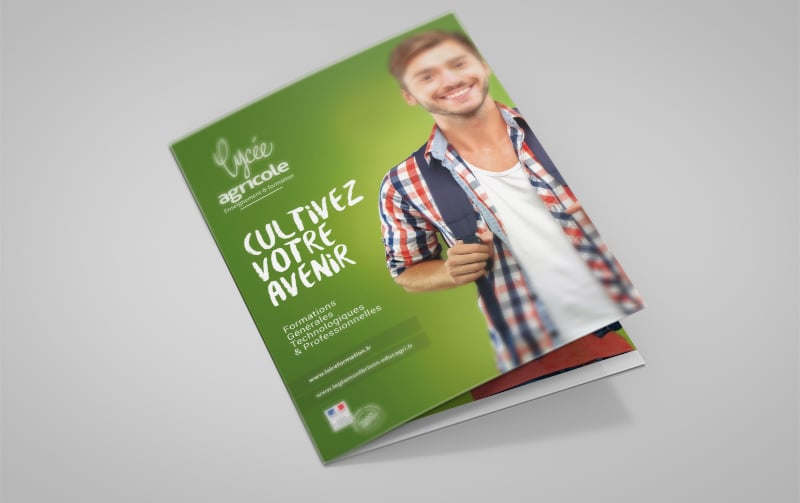Création de nouveaux supports de communication pour le lycée agricole de Précieux.