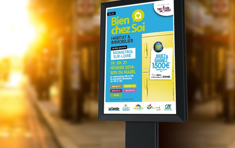 Communication du salon de l’habitat et de l’immobilier à Monistrol en en Haute-Loire.