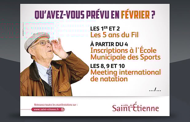 Création de la campagne de communication Agenda de la Ville de Saint-Etienne (Février).