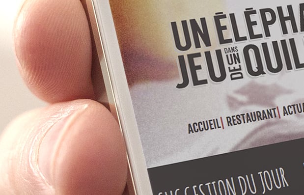 Création du site internet du restaurant Un éléphant dans Un Jeu de Quilles.