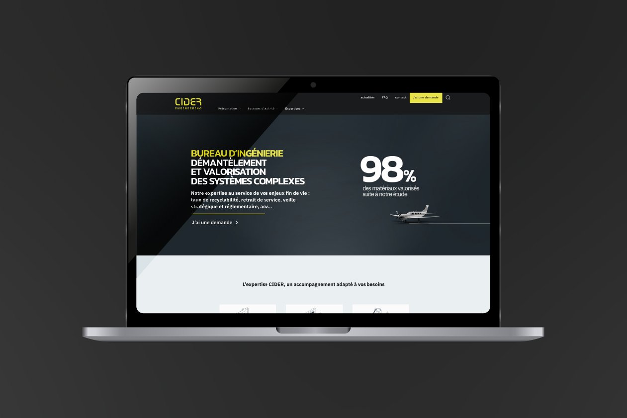 Création du nouveau site internet Cider engineering