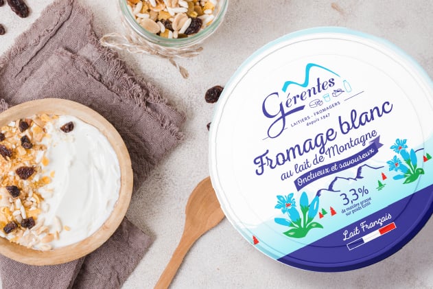 Création de la charte packaging de la Laiterie Gérentes.