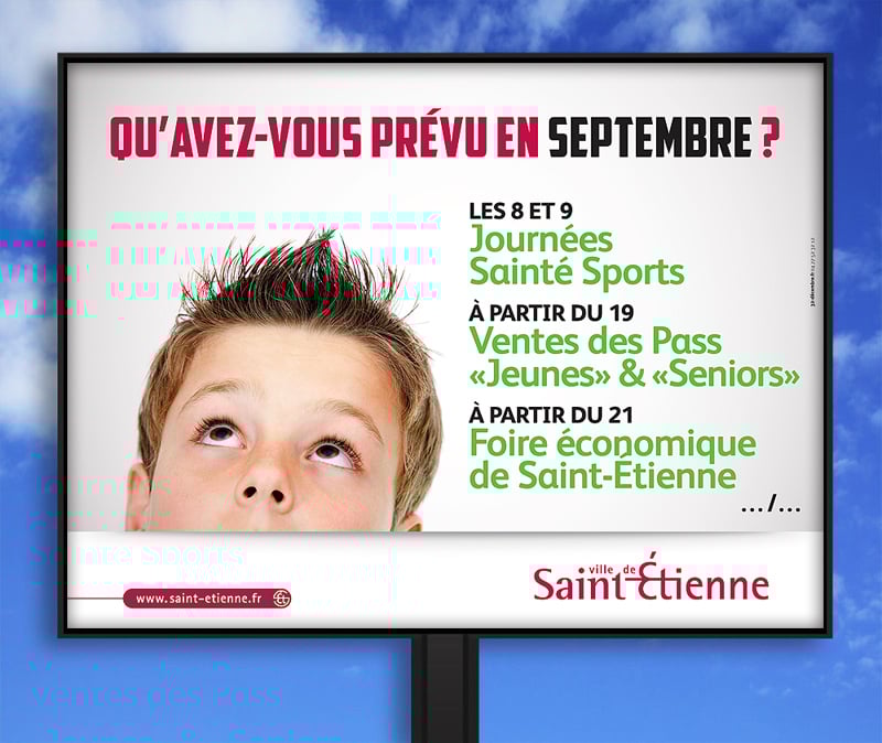 Création de la campagne de communication Agenda Ville de Saint-Etienne (Septembre).