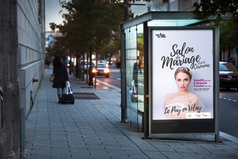 Campagne de communication pour le salon du Mariage et de la cérémonie au Puy-en-Velay.