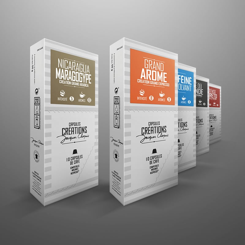 Nouveaux packagings Capsules Cafés Chapuis