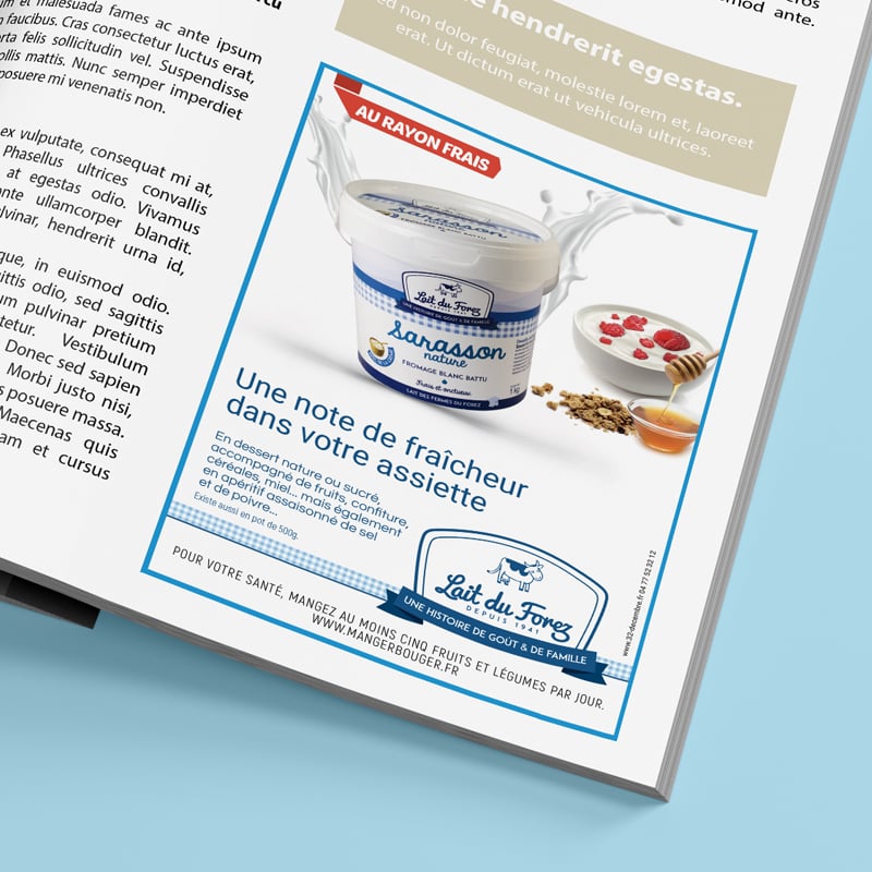 Campagne presse pour la Laiterie du Forez