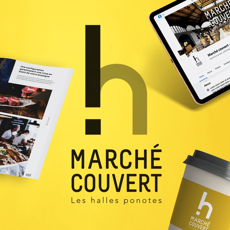 Création de la marque et lancement de la communication du Marché Couvert du Puy en Velay, les Halles Ponotes.