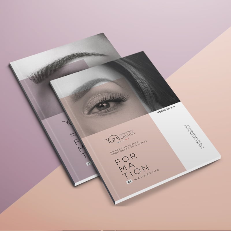 Création des books de formation Yumi Lashes & Yumi Brows.