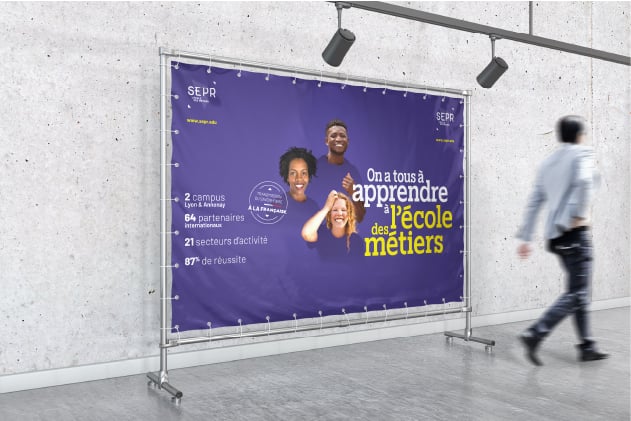 Campagne de communication de la SEPR, « on a tous à apprendre à l’école des métiers ».