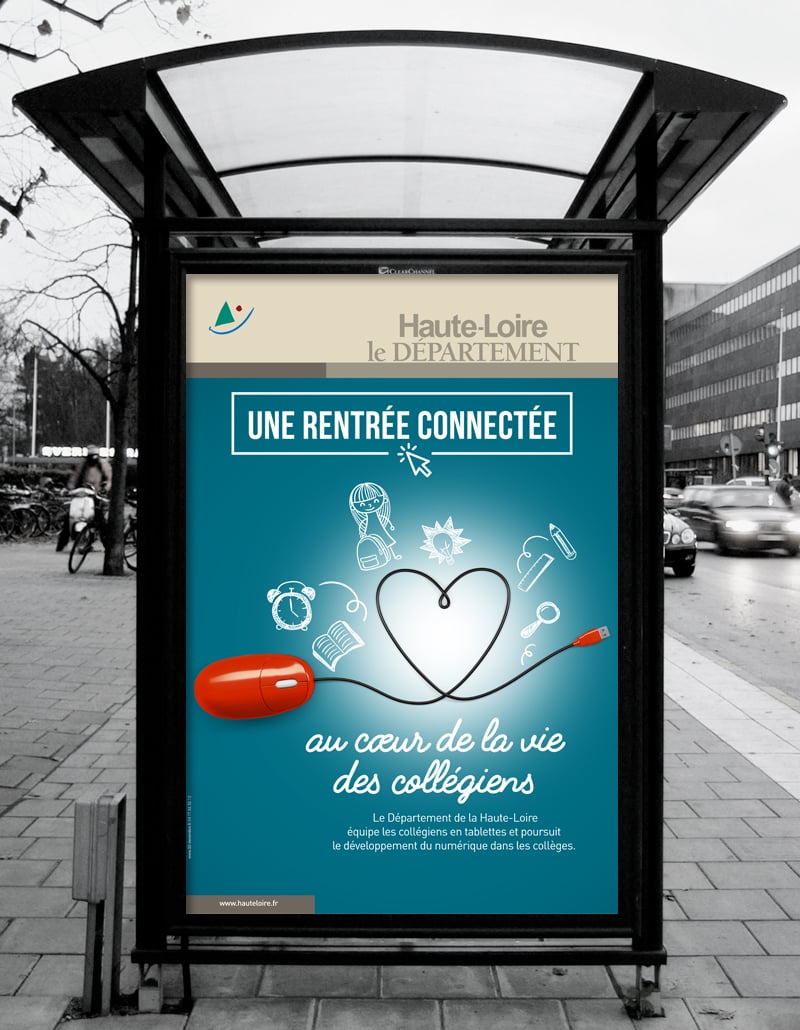 Création de la campagne abribus "Rentrée 2016" du Département de la Haute-Loire