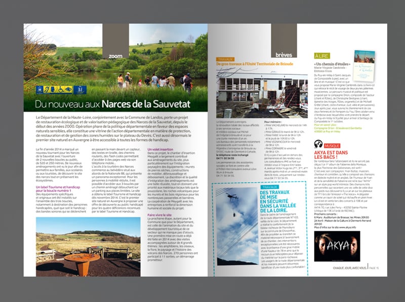 Edition du magazine de janvier du Département de la Haute-Loire