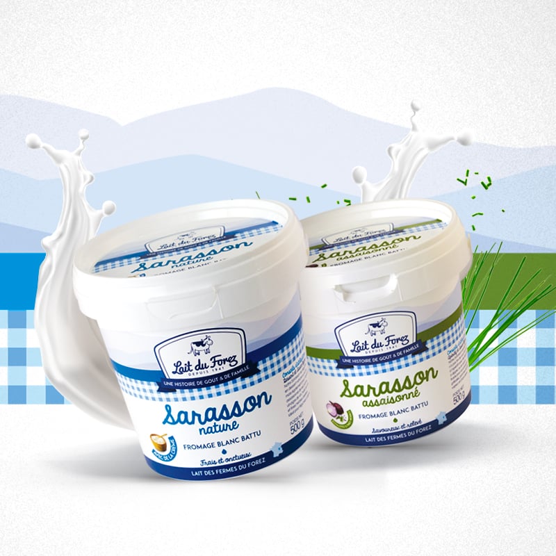 Création de packaging pour le Sarasson de la Laiterie du Forez