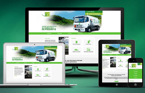 Création des supports print & web de 3C Combustibles à Tence.