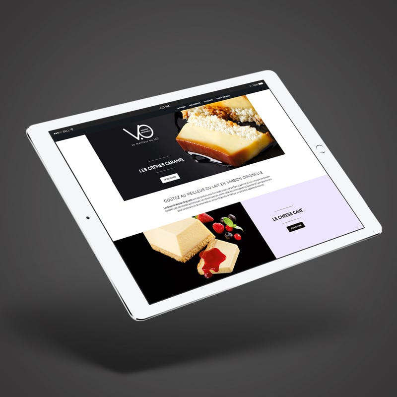 Création du site internet des desserts VO – Version Originelle