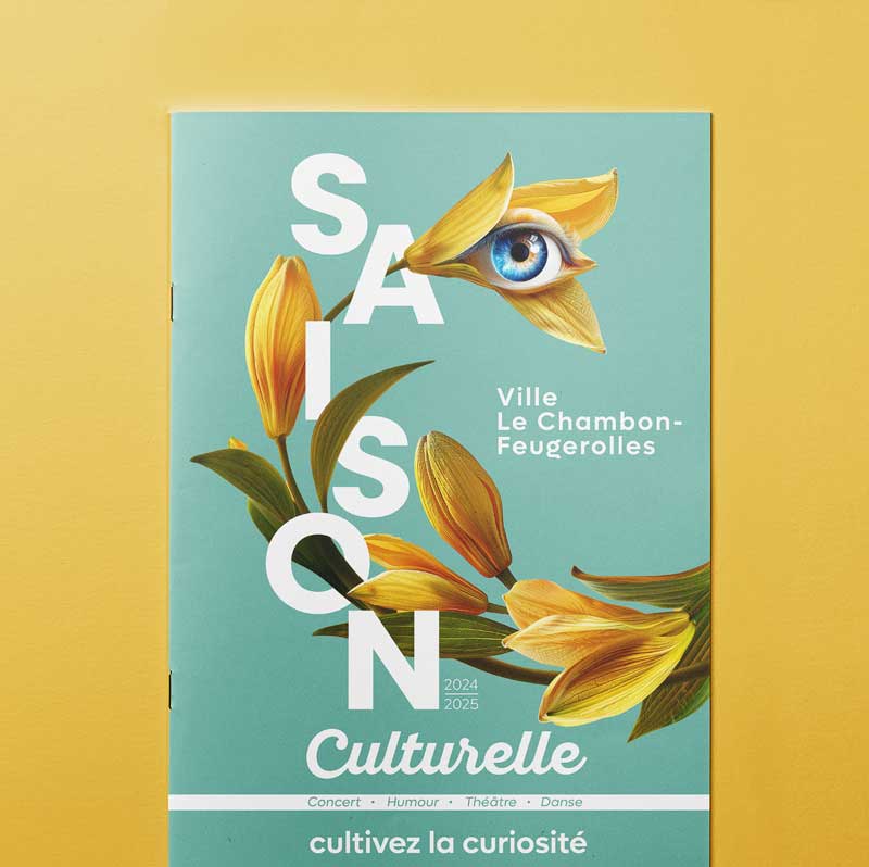 Création de l’identité visuelle de la saison culturelle 2024-2025 de la ville du Chambon Feugerolles.