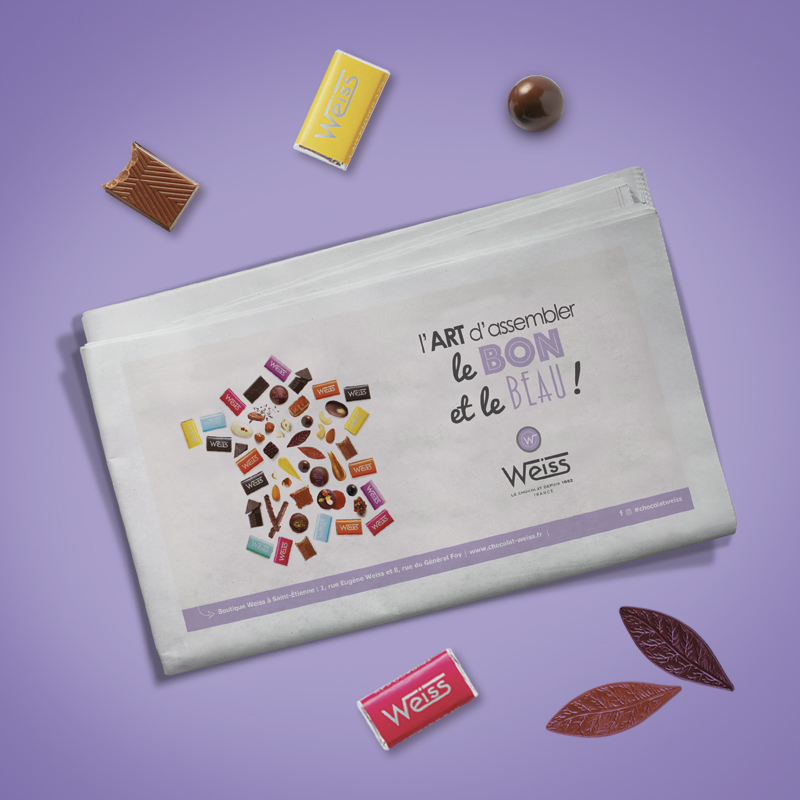 Campagne presse pour les chocolats Weiss.