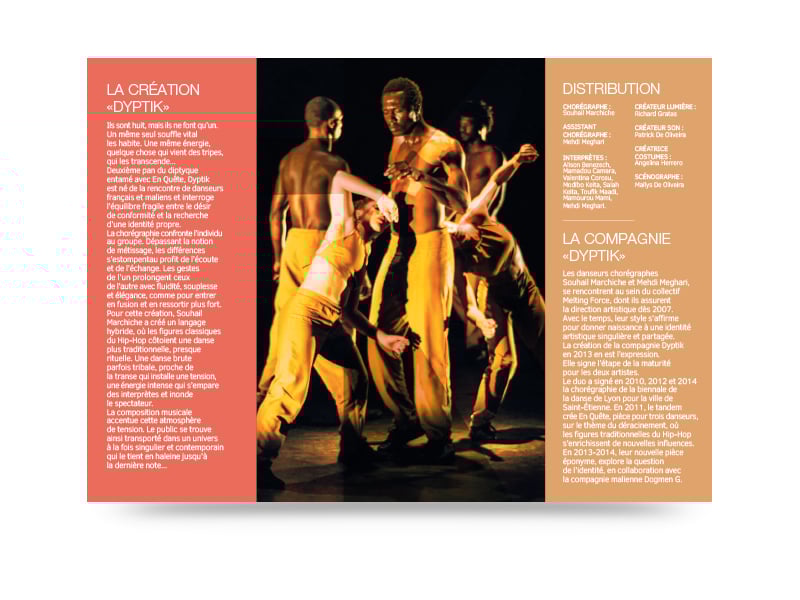 Création de supports pour la compagnie de danse Dyptik.