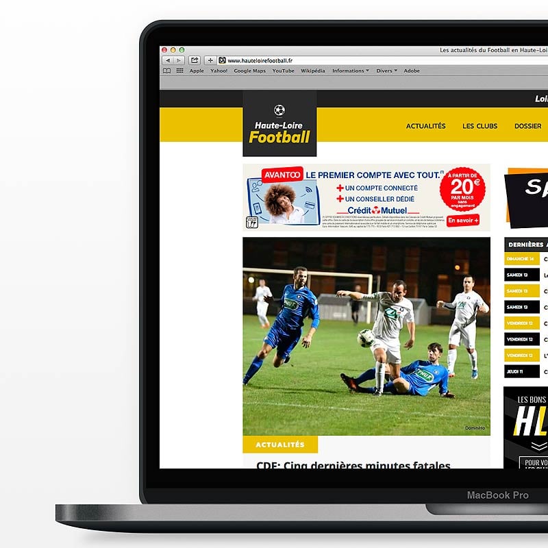 Création du site internet Haute Loire Football.