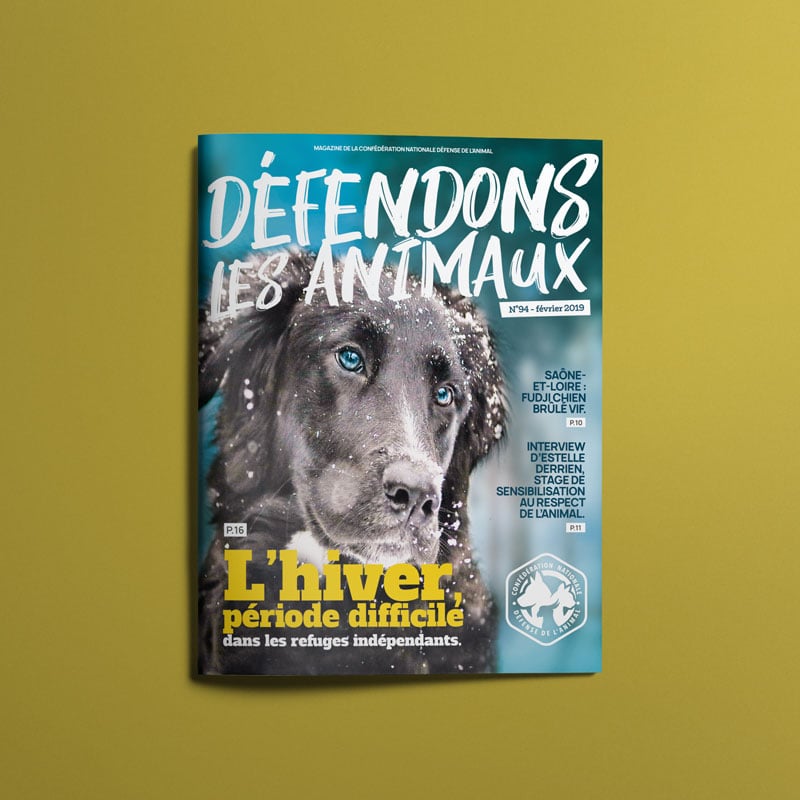 Création et édition du numéro 94 de la confédération nationale de la défense animale.