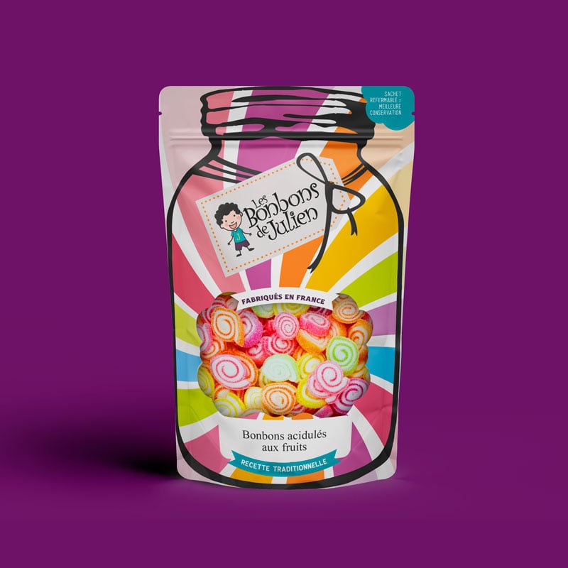 Création packaging pour les Bonbons de Julien.