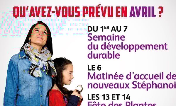 Création de la campagne de communication Agenda de la Ville de Saint-Etienne (Avril).