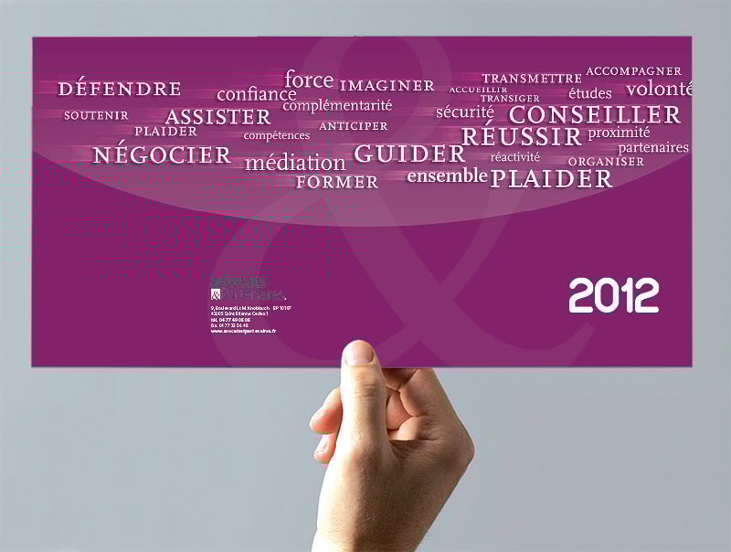 Création de la carte de voeux 2012 Avocats & Partenaires à Saint-Etienne.