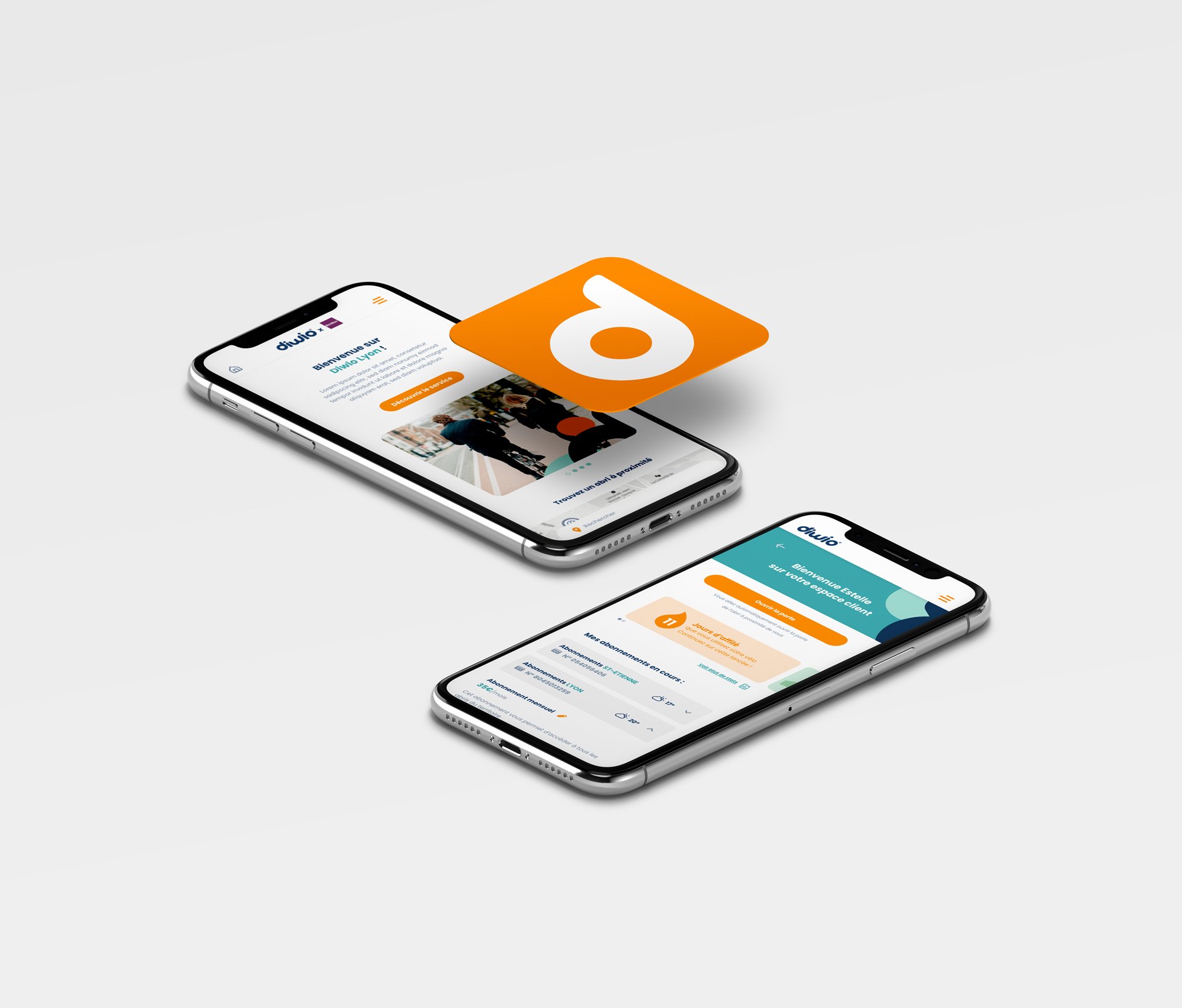 Création de la marque Diwio, nouvelle application de stationnement vélo.