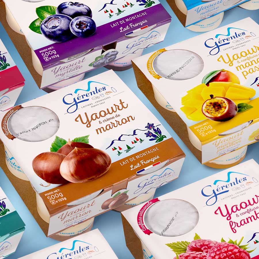 Création packaging, la gamme nature et fruitée Gérentes fait peau neuve avec l’agence 32 Décembre.