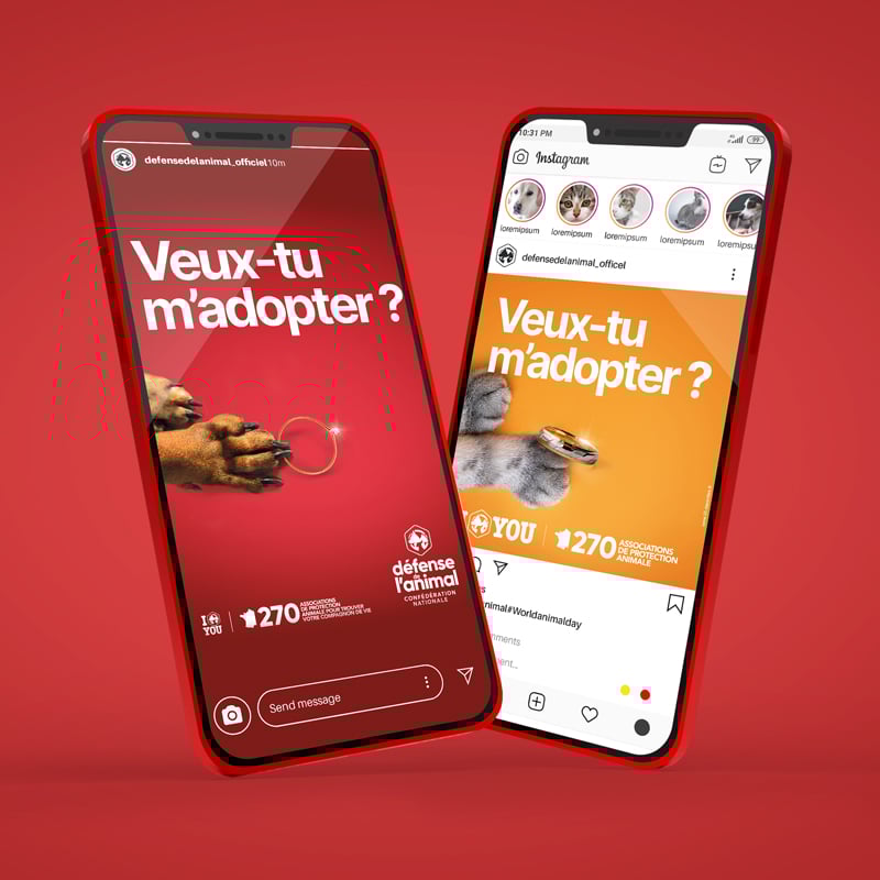 Création de la campagne Adoption pour Défense de l’animal