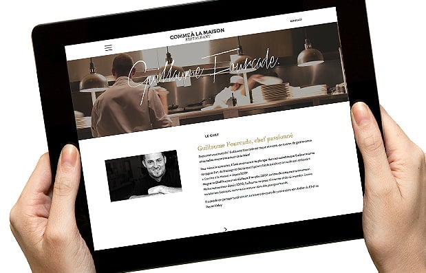 Création du site internet du chef Guillaume Fourcade.