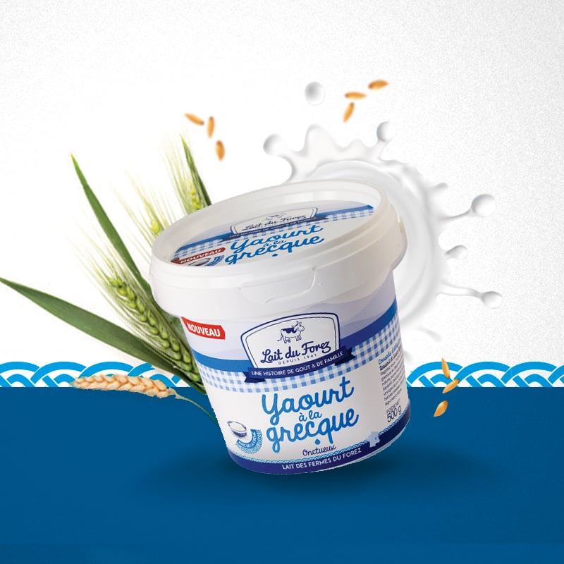 Création du packaging Yaourt à la grec.