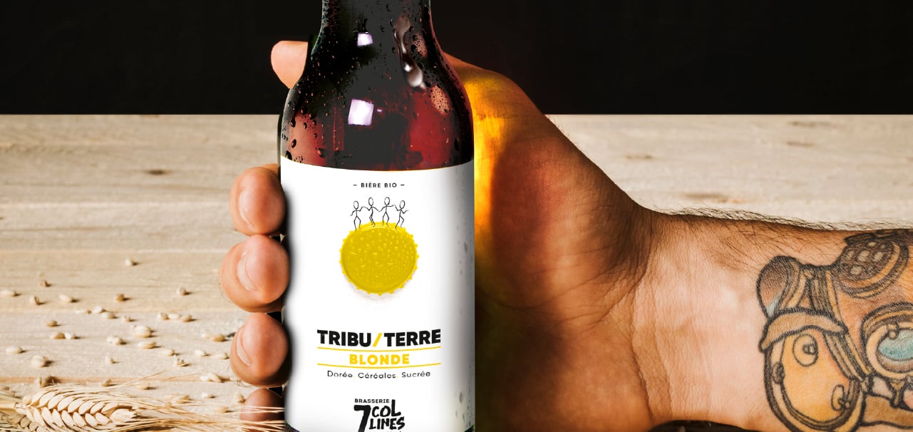 Création de la gamme packaging des bières Bio de la Brasserie des 7 collines.