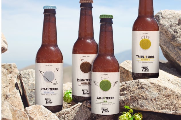 Création de la gamme packaging des bières Bio de la Brasserie des 7 collines.