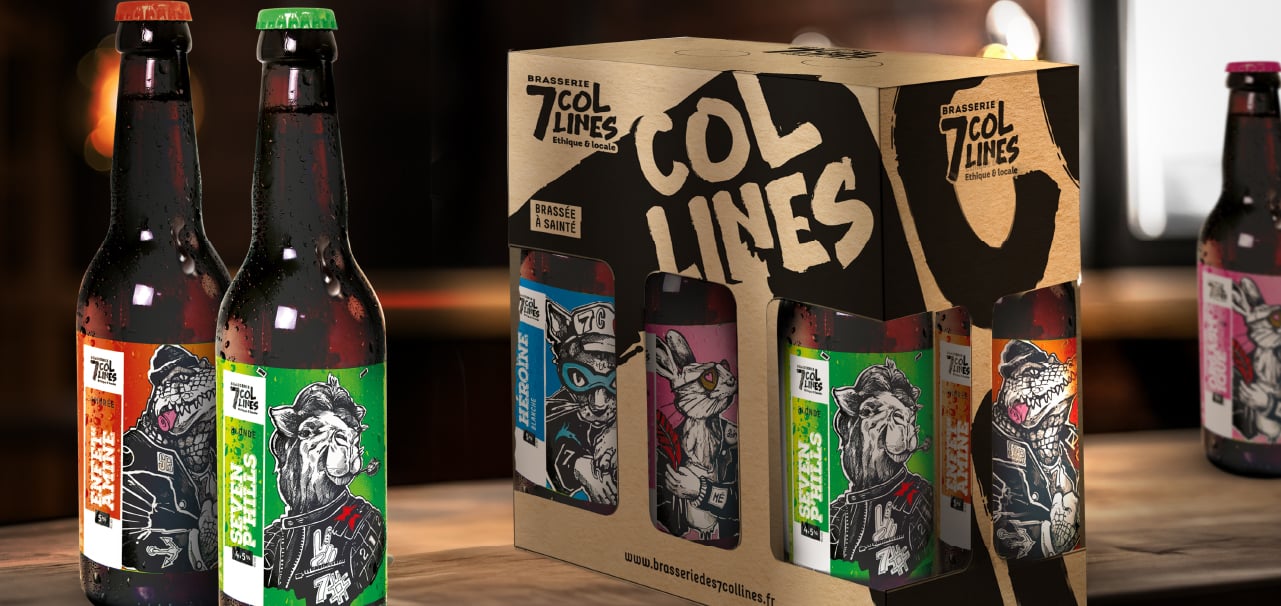 Création de la gamme packaging des bières CHR de la Brasserie des 7 collines.