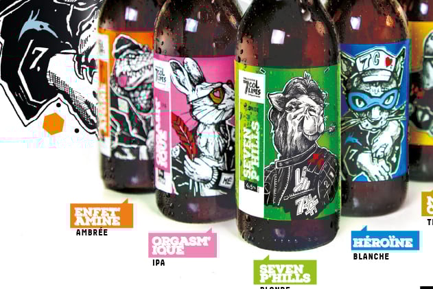 Création de la gamme packaging des bières CHR de la Brasserie des 7 collines.